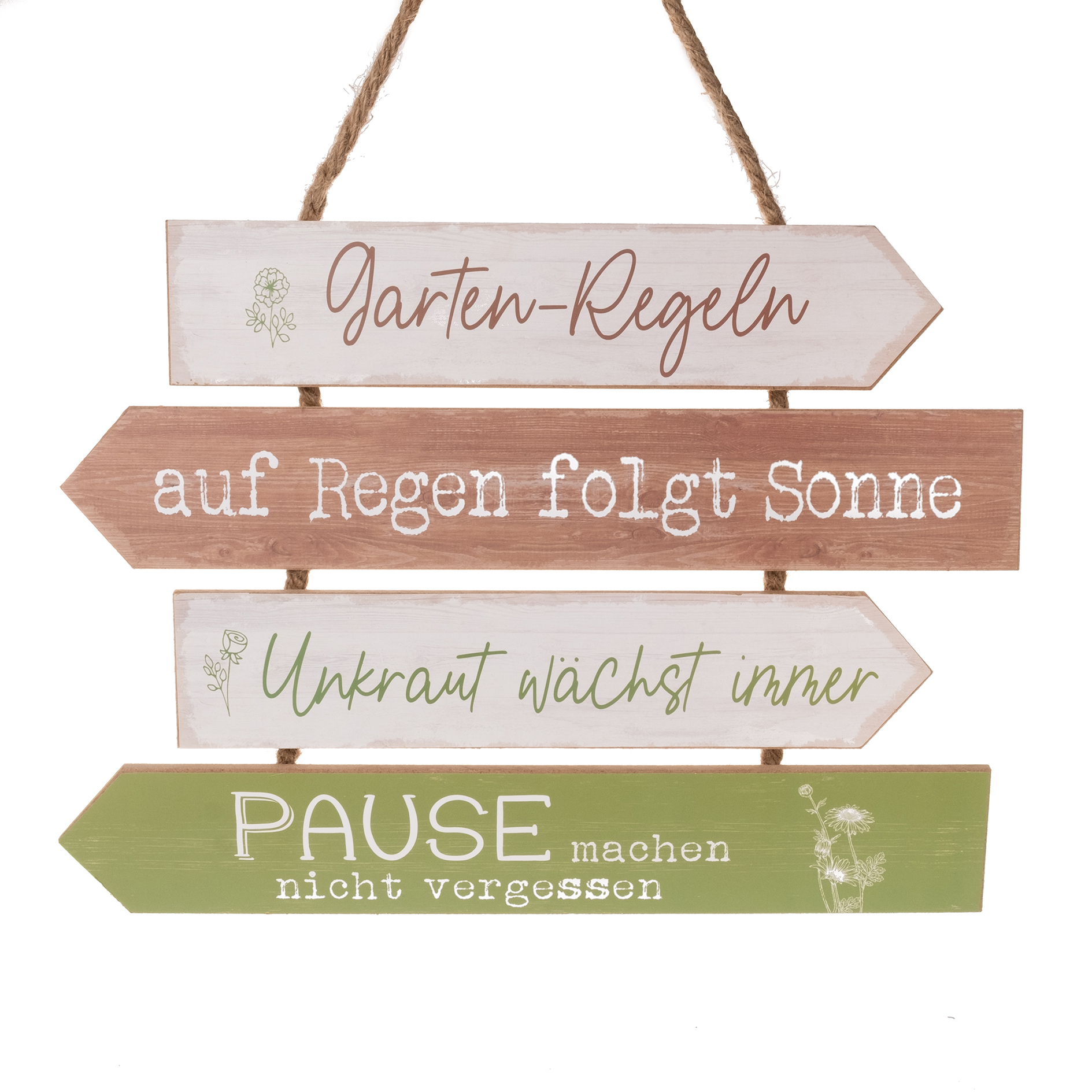 Schild - naturweiß-grün - 35 cm breit