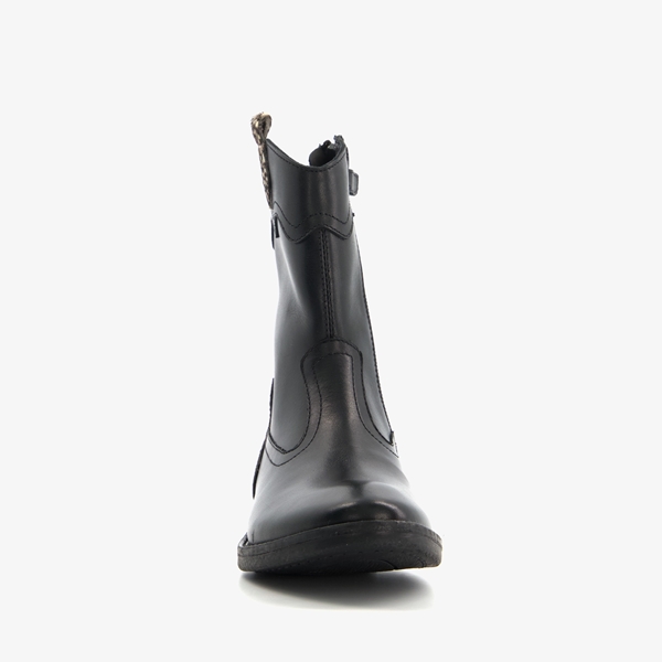 Braqeez leren meisjes western boots zwart