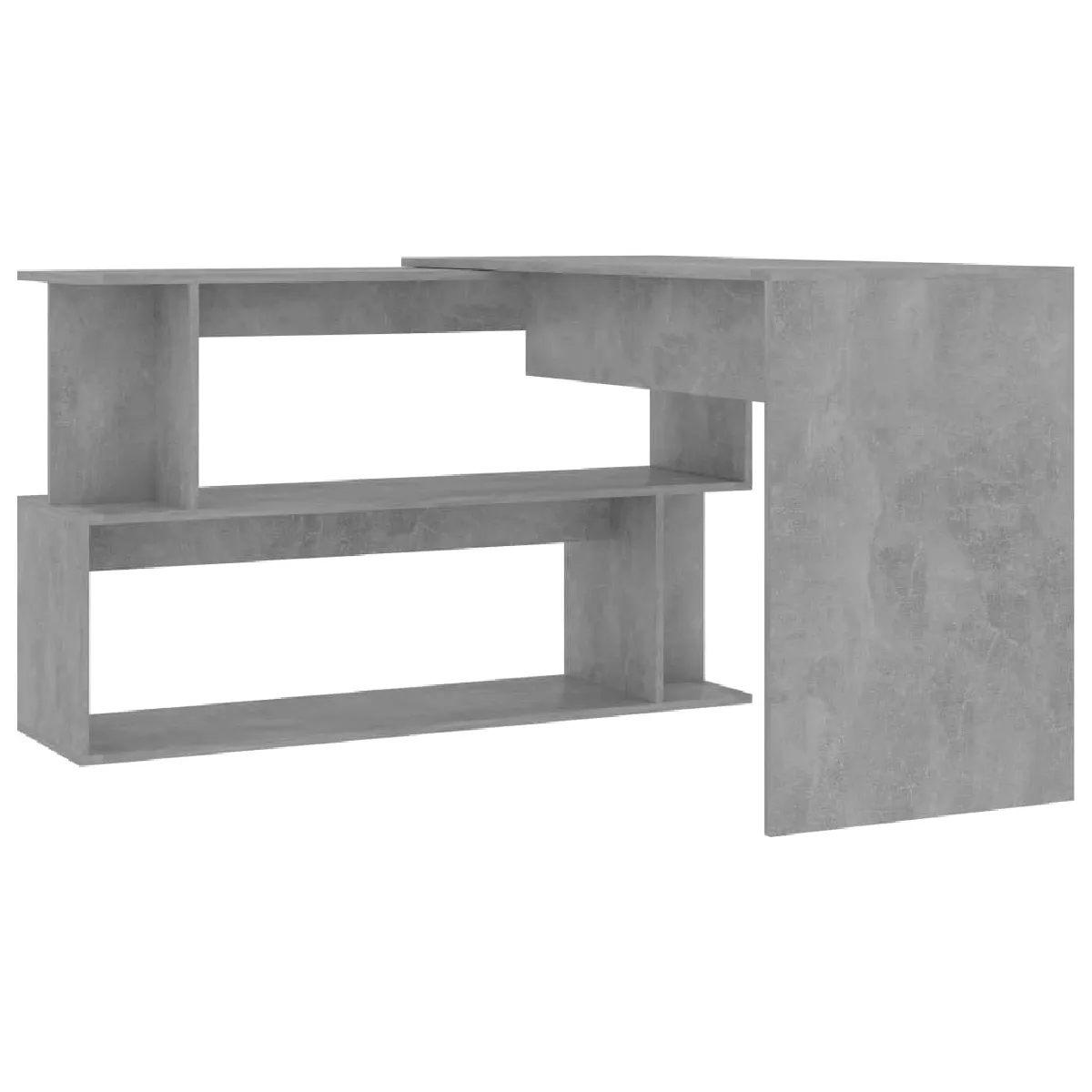 vidaXL Bureau d'angle Gris béton
