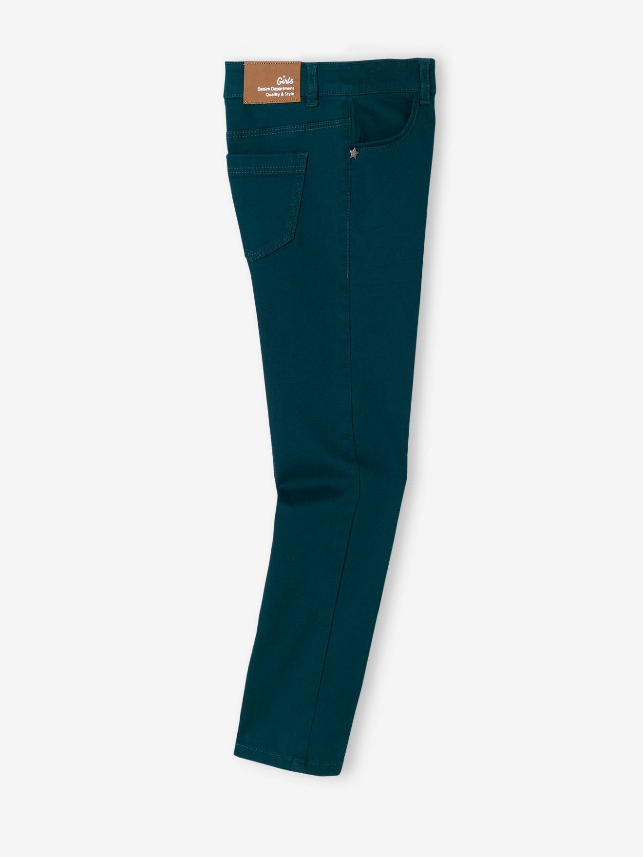 Calças Morphologik slim fit para meninas, quadris largos, modelo STONG, cor marrom claro lisa.