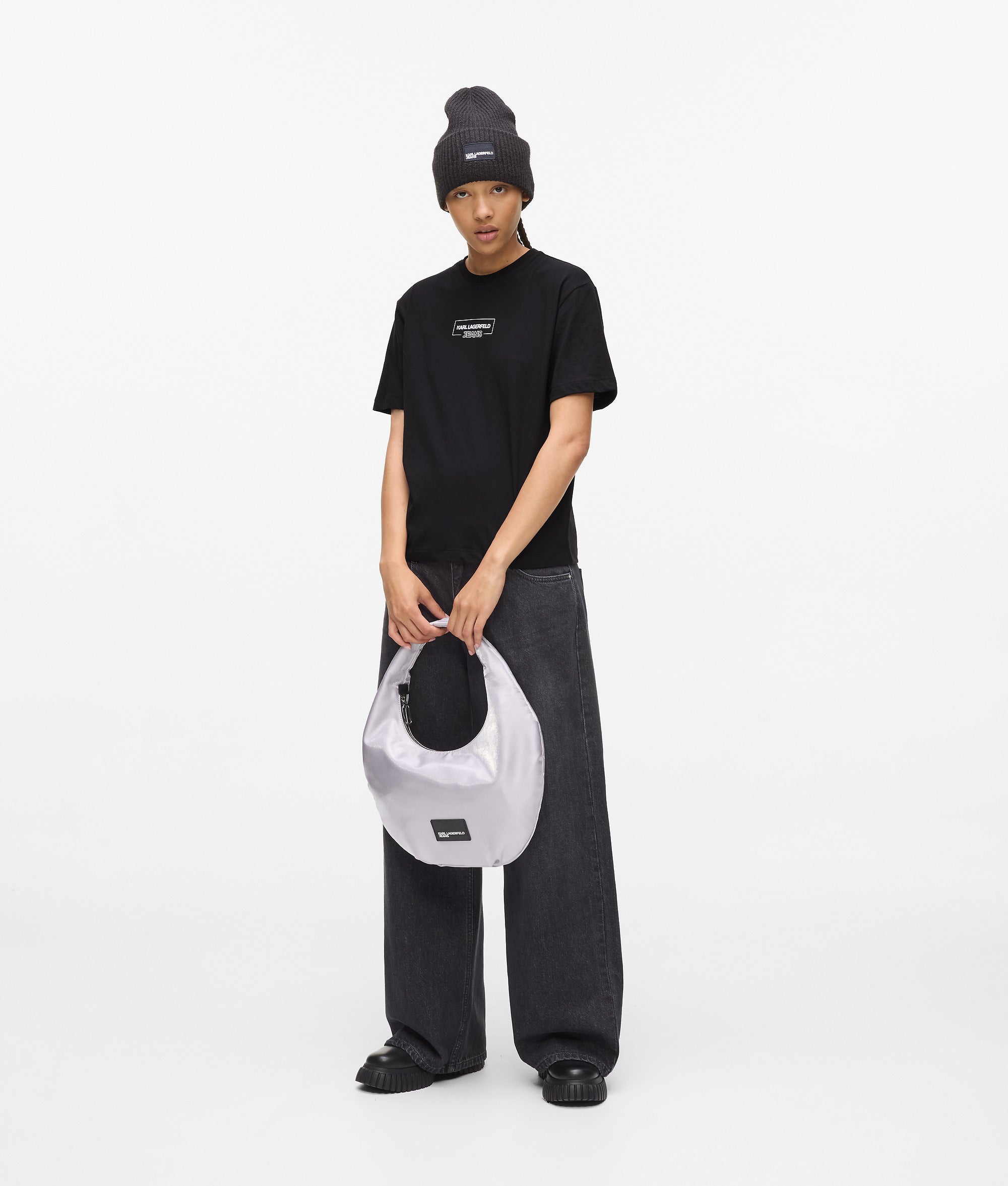 T-shirt met contourlogo