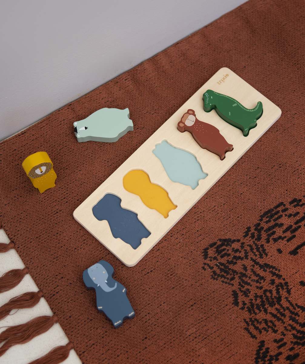 TRIXIEPUZZLE EN BOIS 5 ANIMAUX BÉBÉ