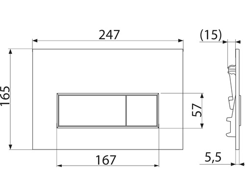 Alca THIN bedieningsplaat, glanzend wit / drukknop, glanzend wit M570