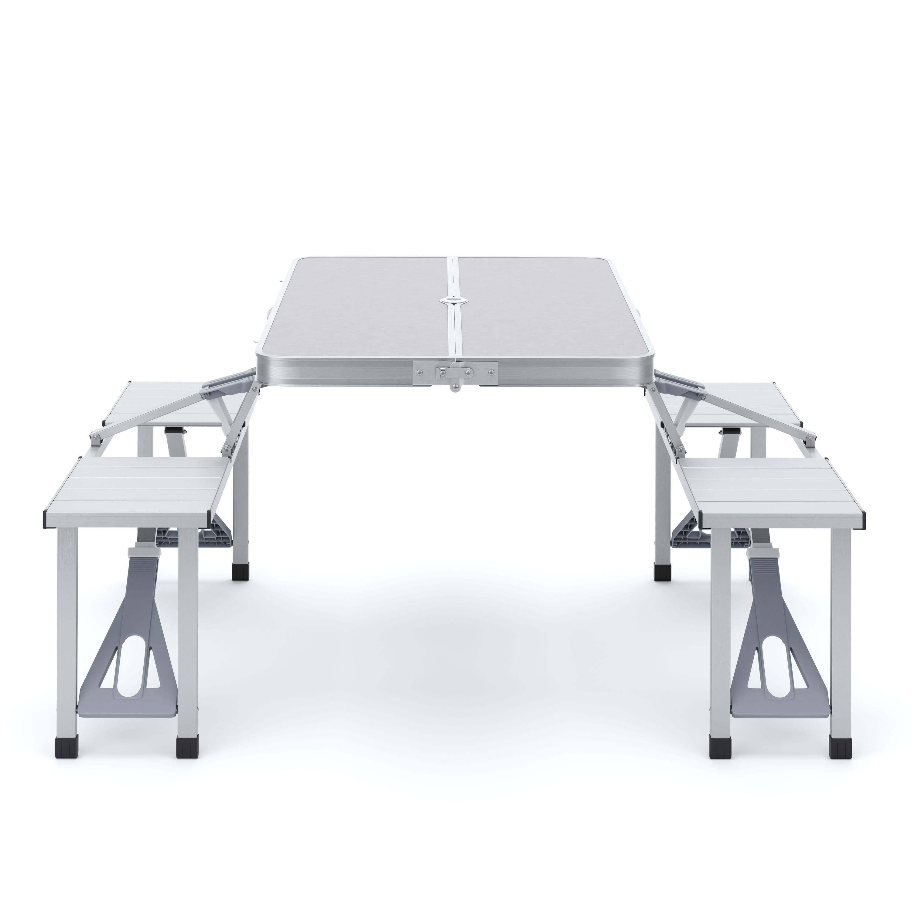 Campingtisch Garnitur klappbar 85 cm silber