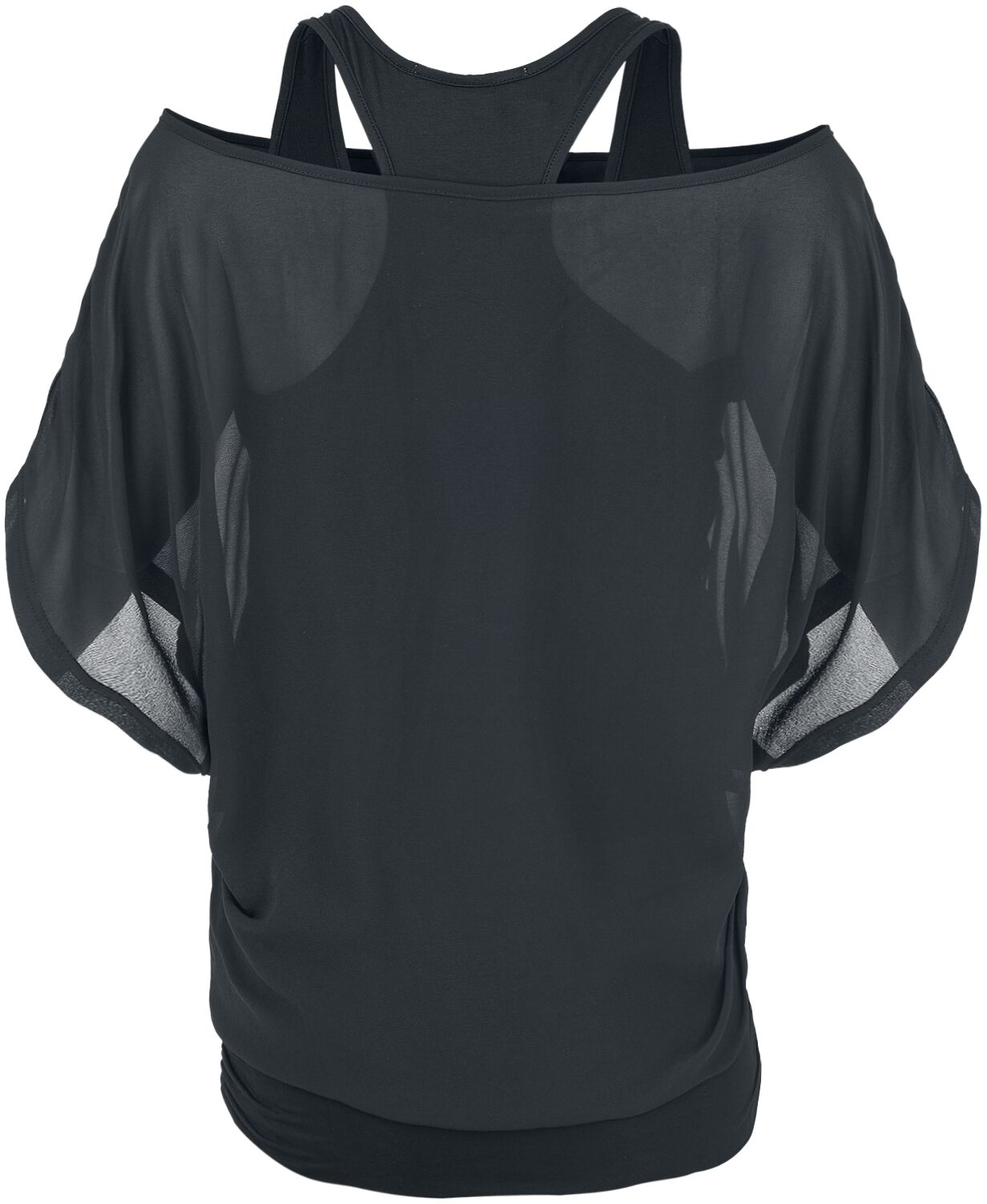 T-Shirt Noir Avec Manches Chauve-Souris | Black Premium by EMP T-Shirt Manches courtes