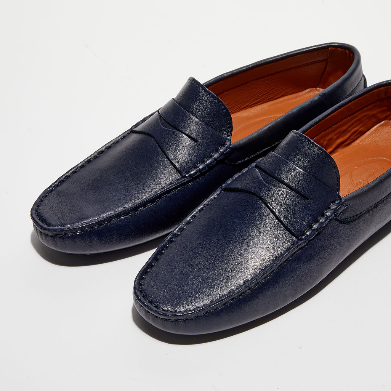 Loafers Mocassins en Cuir Martin bleu marine