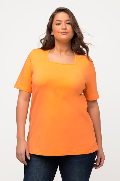 T-Shirt, A-Linie, Carree-Ausschnitt, Halbarm