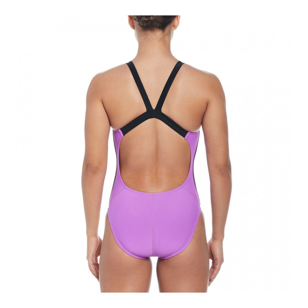 Nike Swim FIT NEWBIE LOGO TAPE FASTBACK - Maillot de bain 1 pièce Femme fuchsia dream