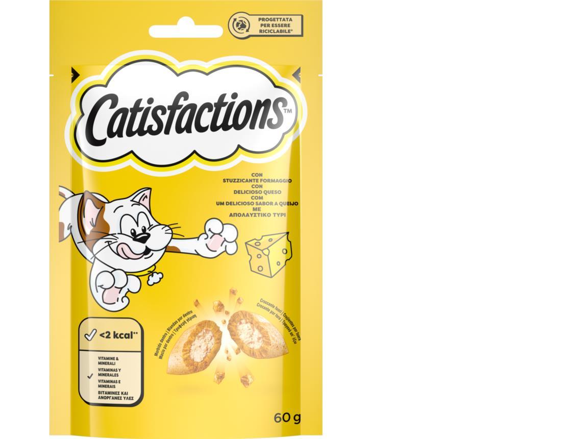 SNACKS PARA GATO CATISFACTIONS COM QUEIJO 60G