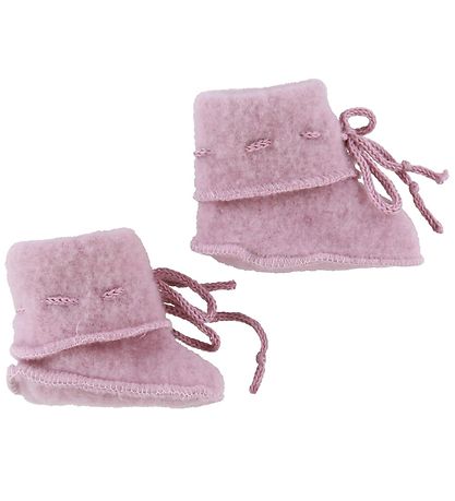 Engel Krabbelschuhe - Wolle - Meliert Rosa