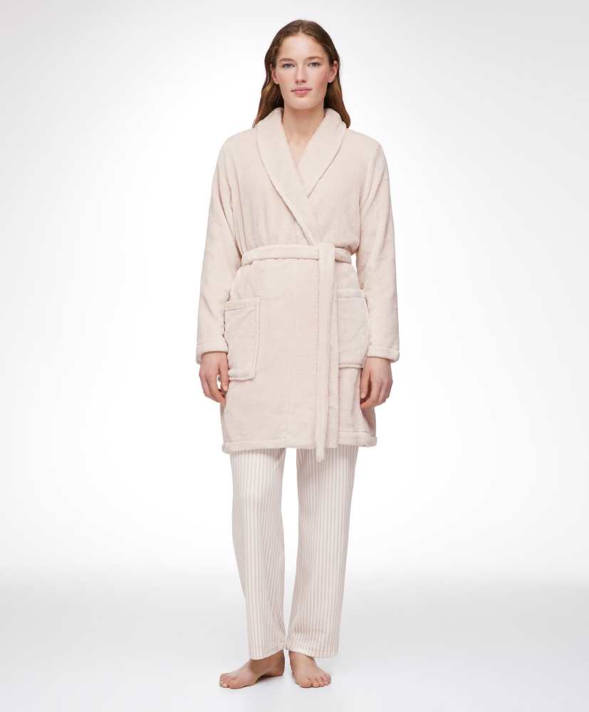Robe curta de lã polar com toque macio