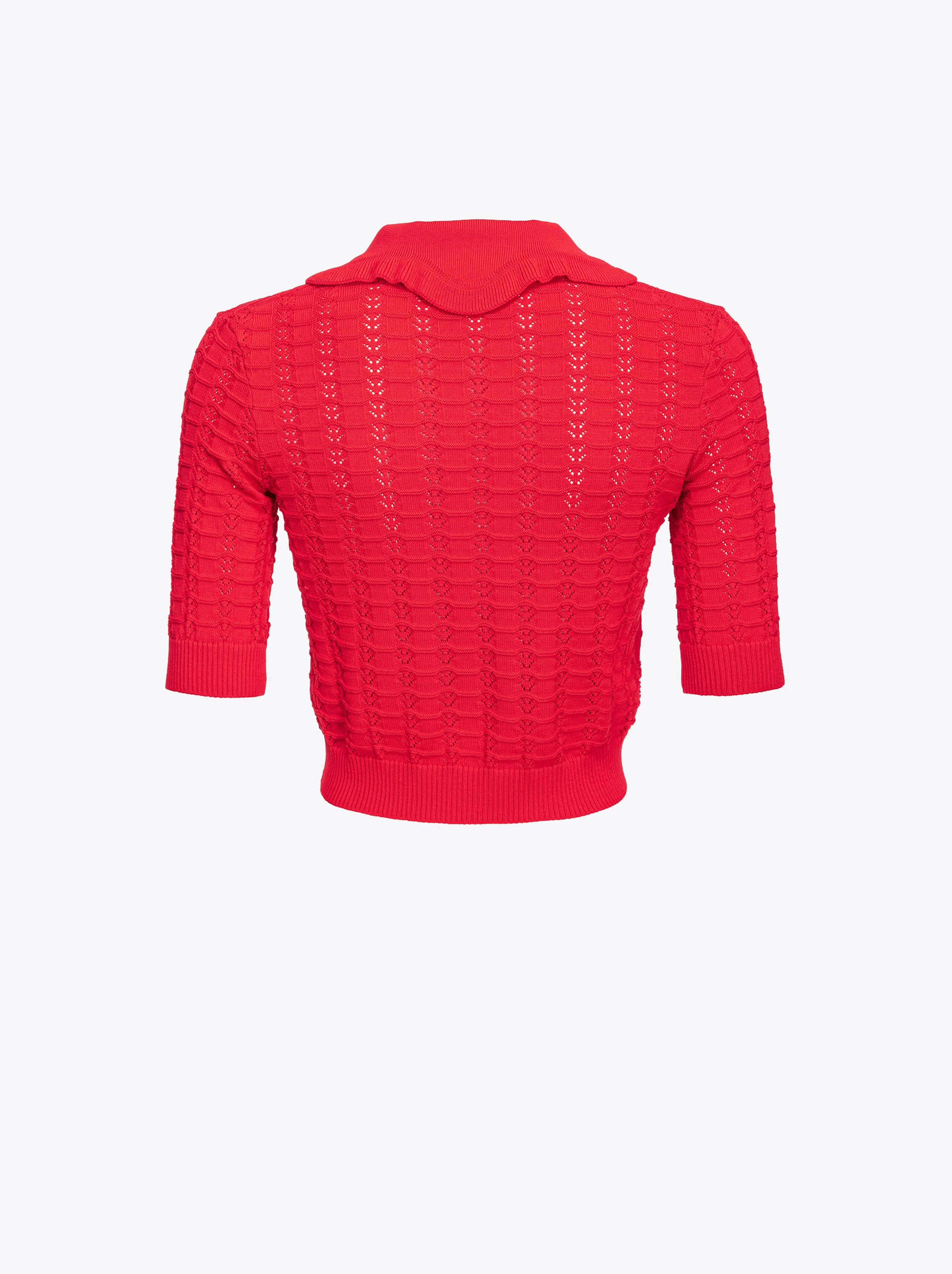 Pull court au point déventail | Rouge
