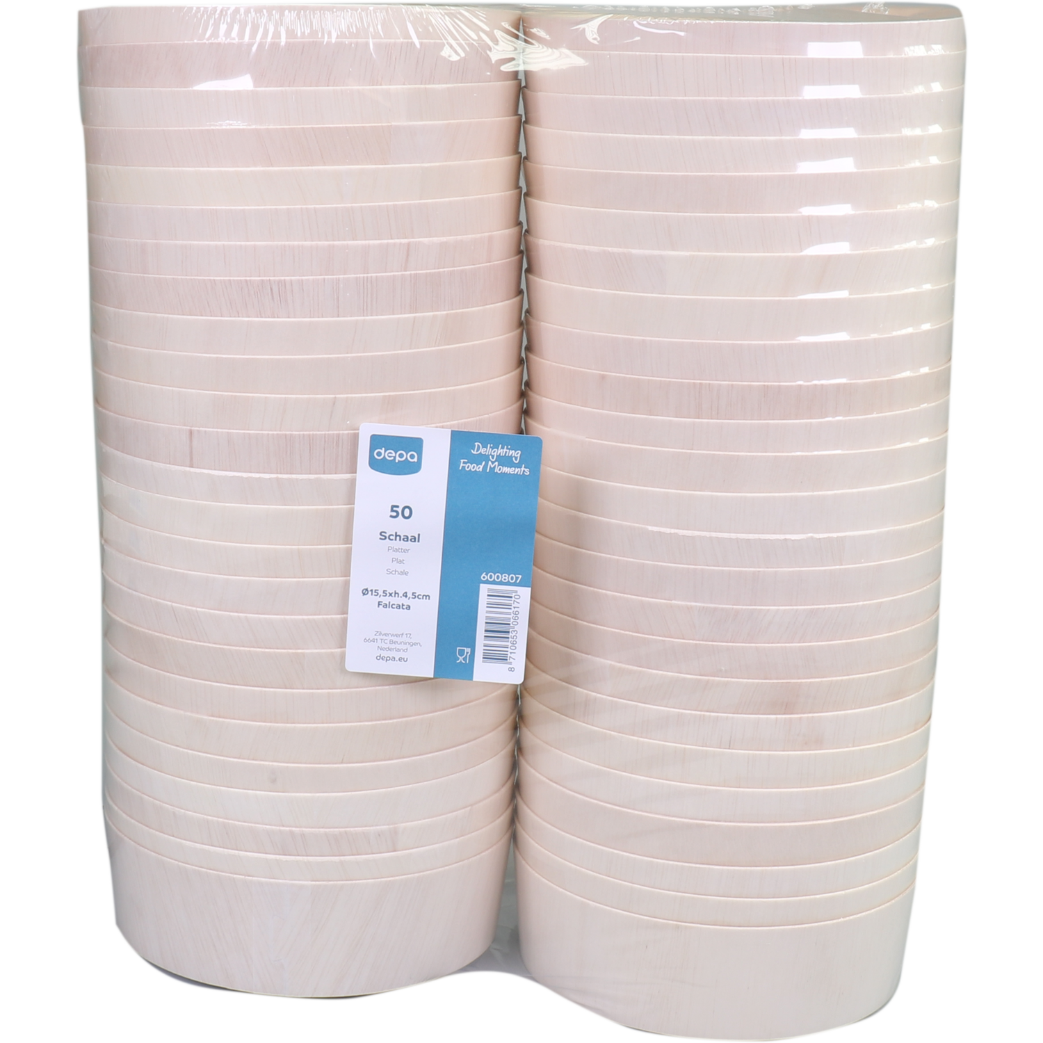 Depa Schaal, hout, rond, 45mm, ∅155mm, naturel