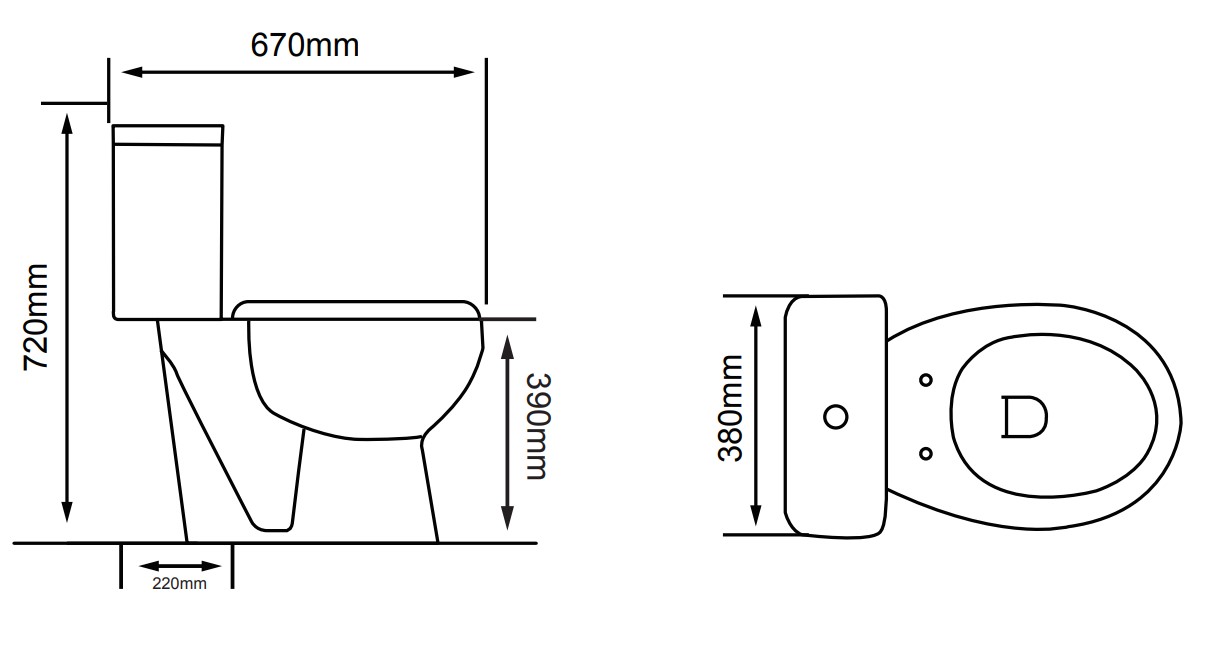 Sanigoods Balco duoblok staand toilet P-trap wit