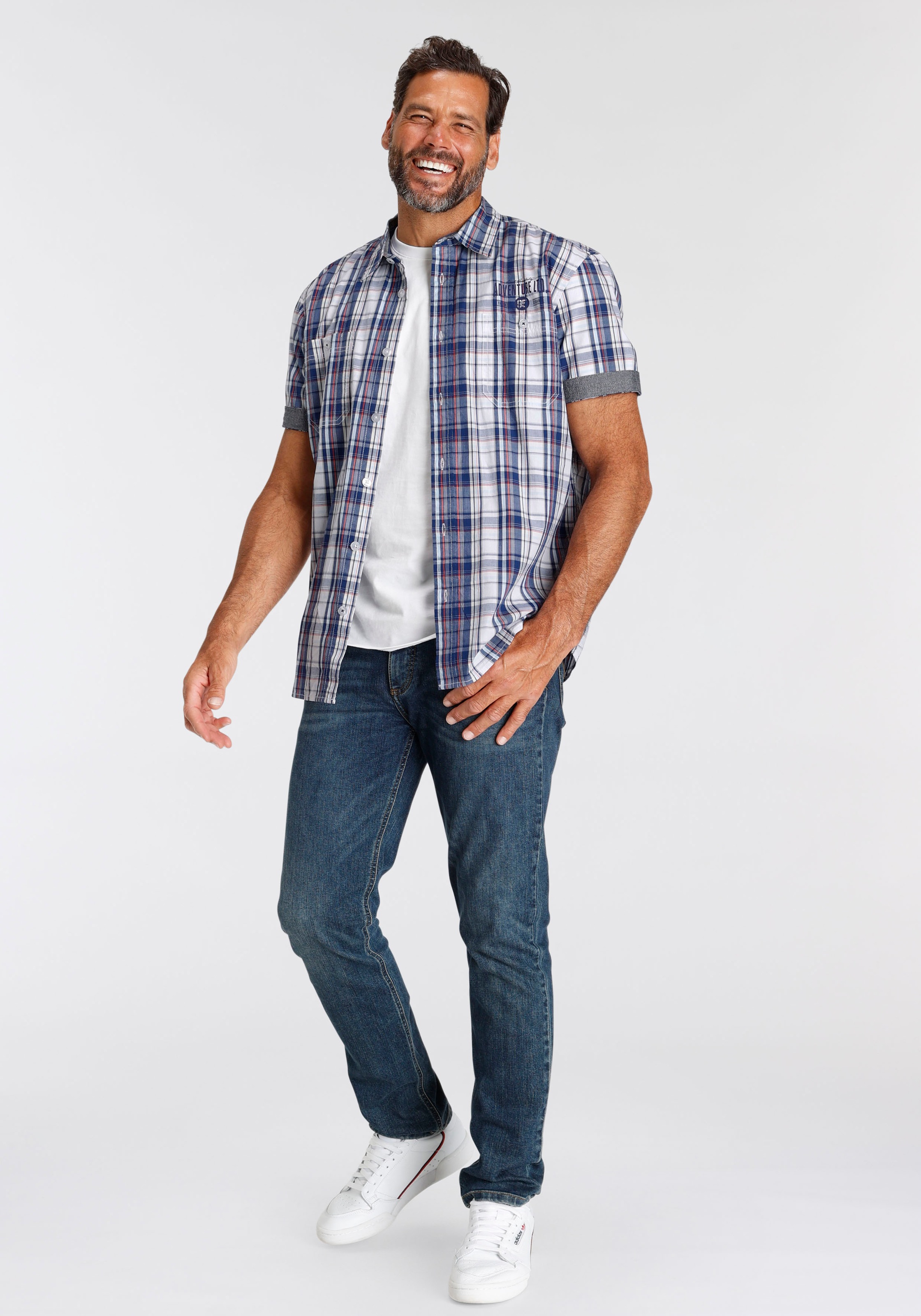 Man's World Kurzarmhemd , mit kleinem Brustprint
