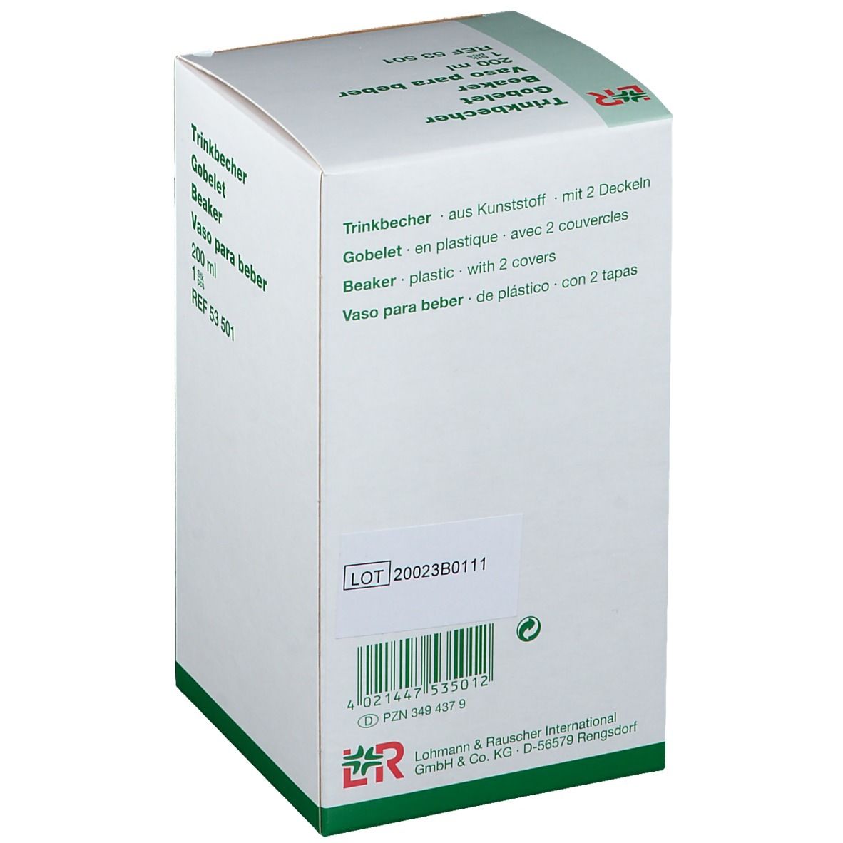 Trinkbecher mit 2 Deckeln