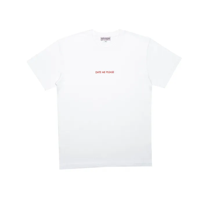 Bisous Skateboards T-shirt Date Me Please | Blanc