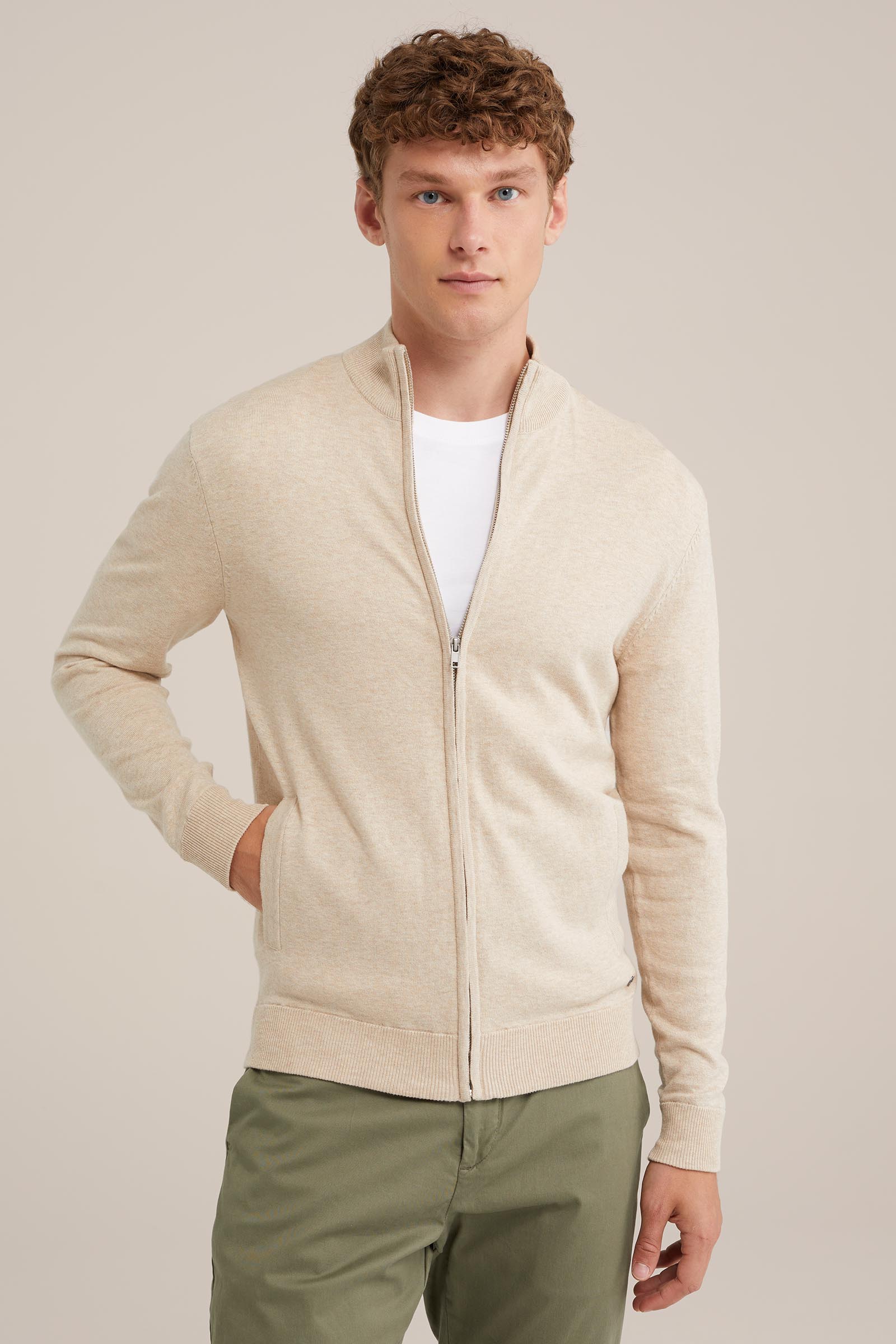 fijngebreide vest Fundamentals Beige