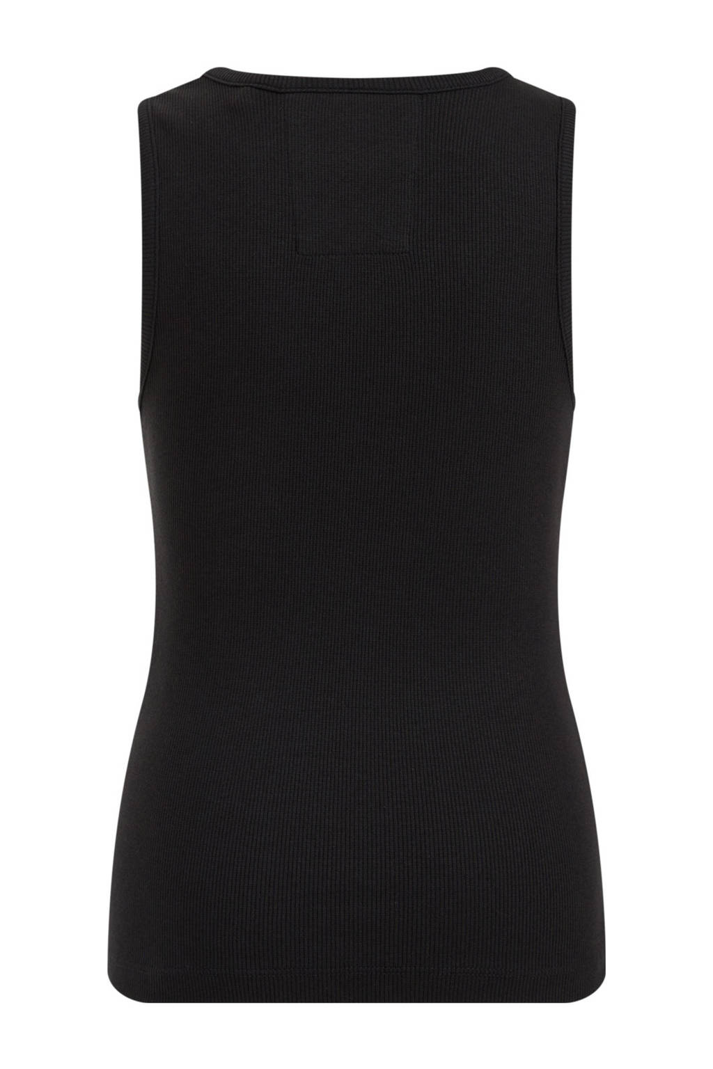 WE Fashion ribgebreidetop zwart