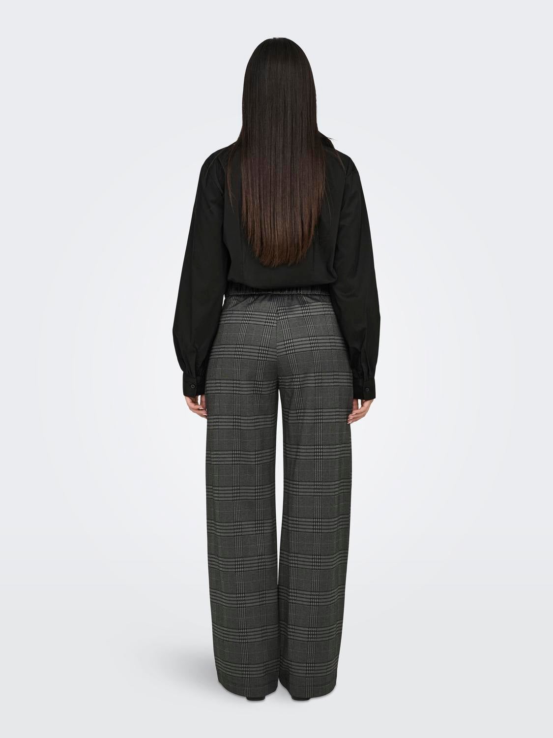 JDYGEGGO Mittlere Taille Weiter Beinschnitt Hose Granite Grey