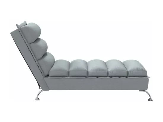 Prolenta Premium - Chaise longue avec coussins gris clair tissu
