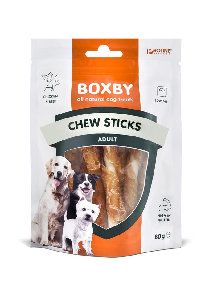 Boxby -BLAND 4 FOR 119 - Chew sticks m/kylling 80g.