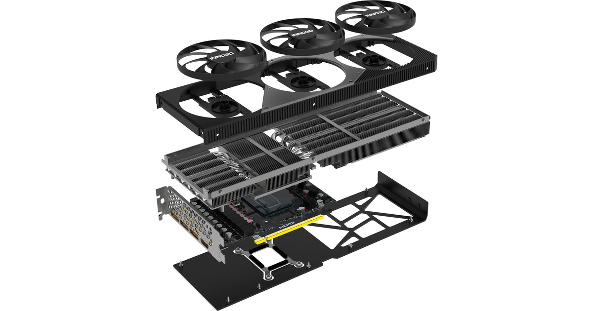 INNO3DGeForce RTX 5080 X3 grafische kaart  (DLSS 4, 3x DisplayPort, 1x HDMI 2.1, Tweedekans)