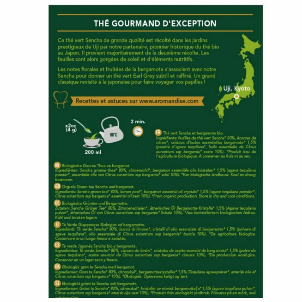 Coffret 6 thés verts bio japonais - genmaicha,sencha,hojicha et gyokuro