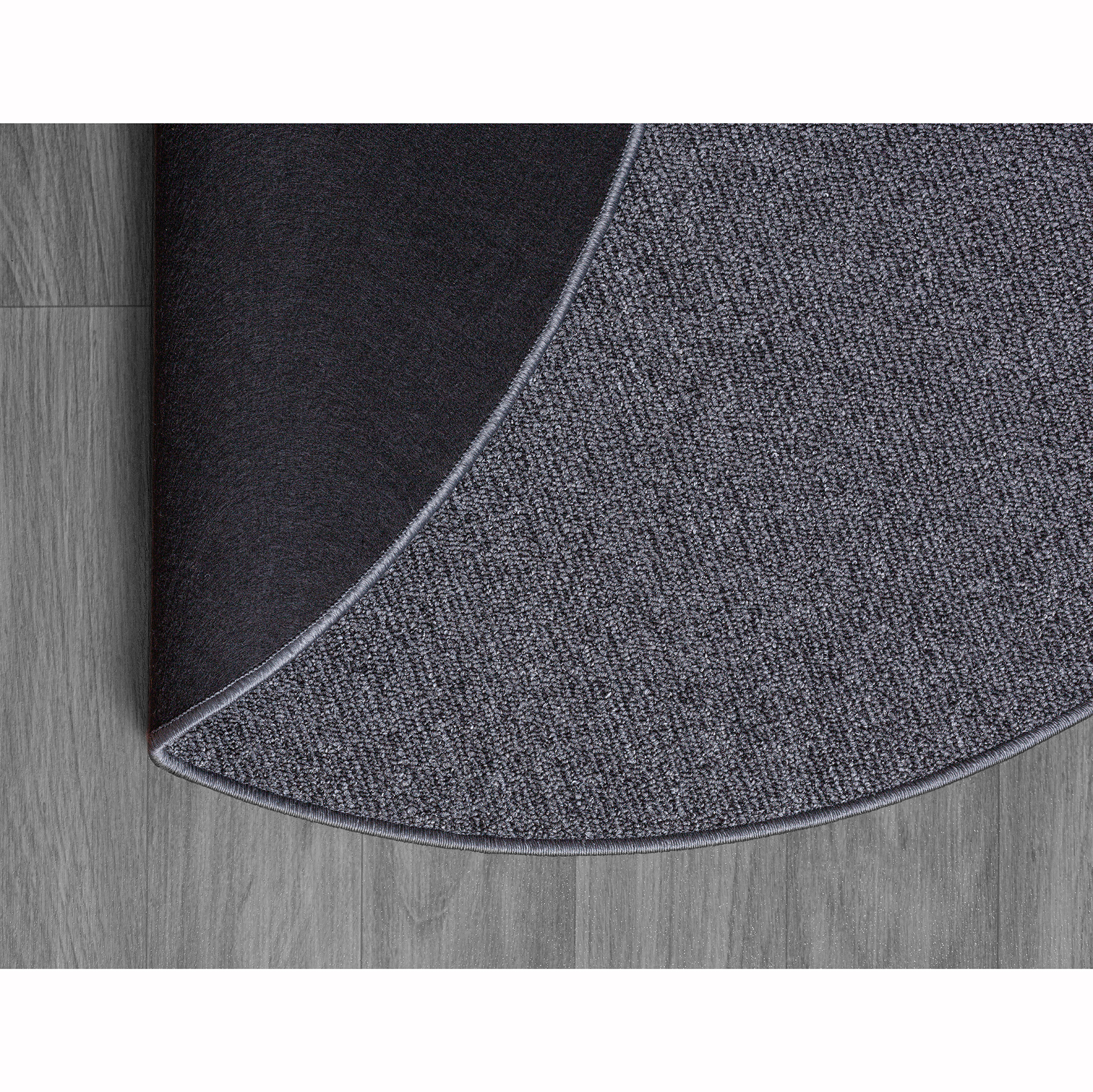 Teppich - anthrazit - rund - 80 cm