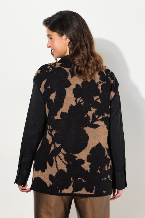 Pullunder, Jacquard-Muster, V-Ausschnitt, ärmellos