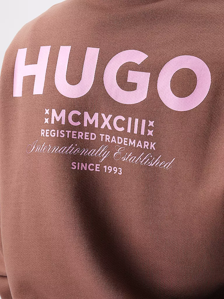 HUGO Kapuzensweatjacke NARDIMEZ braun