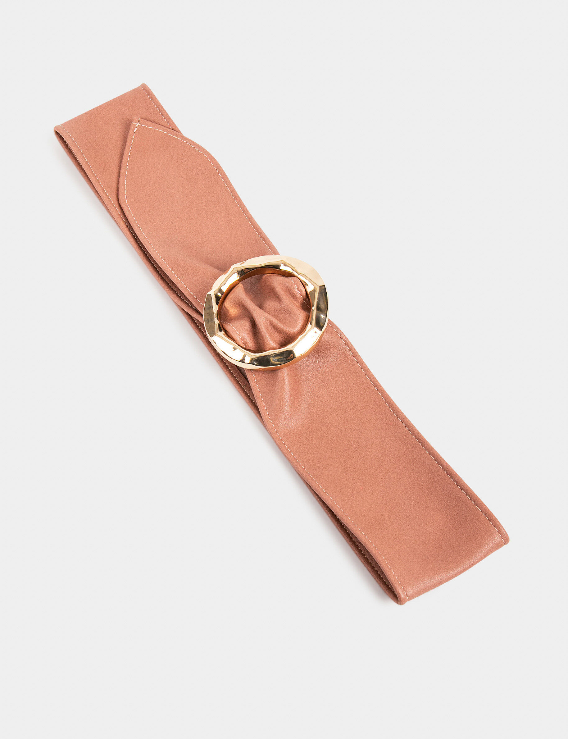 Ceinture avec boucle ronde vieux rose femme - vieux_rose