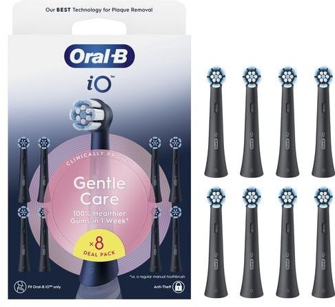 Oral-B - iO Series - Opzetborstels - Zwart - 8 Stuks