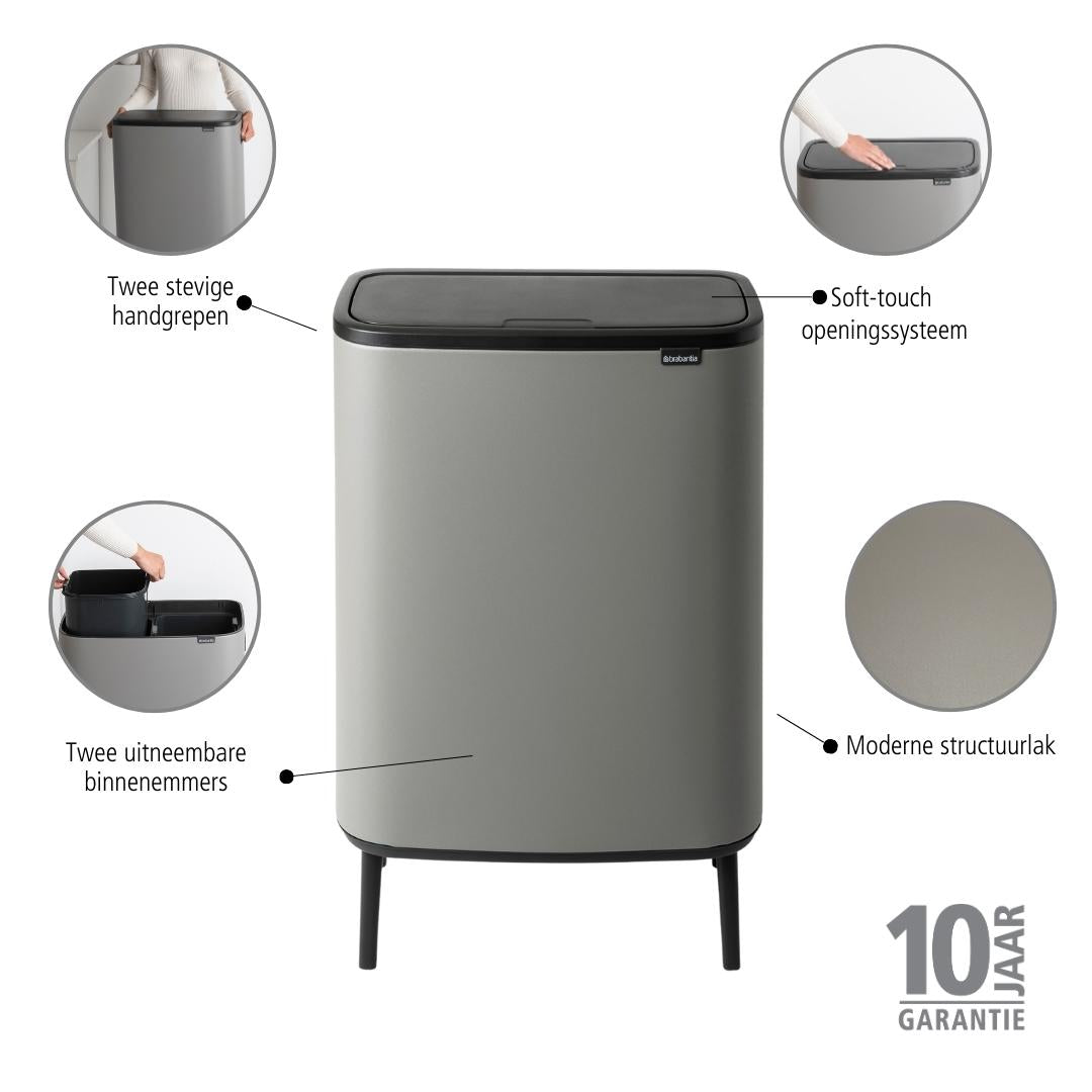 Brabantia Bo Touch Bin Hi 60 Liter (2x30 Liter)
