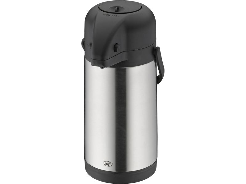 Alfi Thermoskanne TT 2500 ml, Schwarz/Silber Karaffe aus Edelstahl