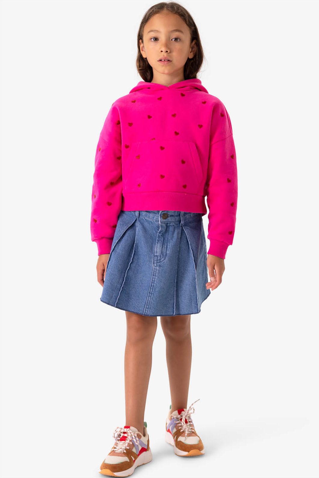 Roze hoodie met hartjes