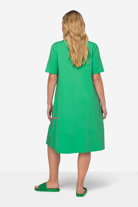 Jerseykleid, Wording-Print, Rundhals, Halbarm