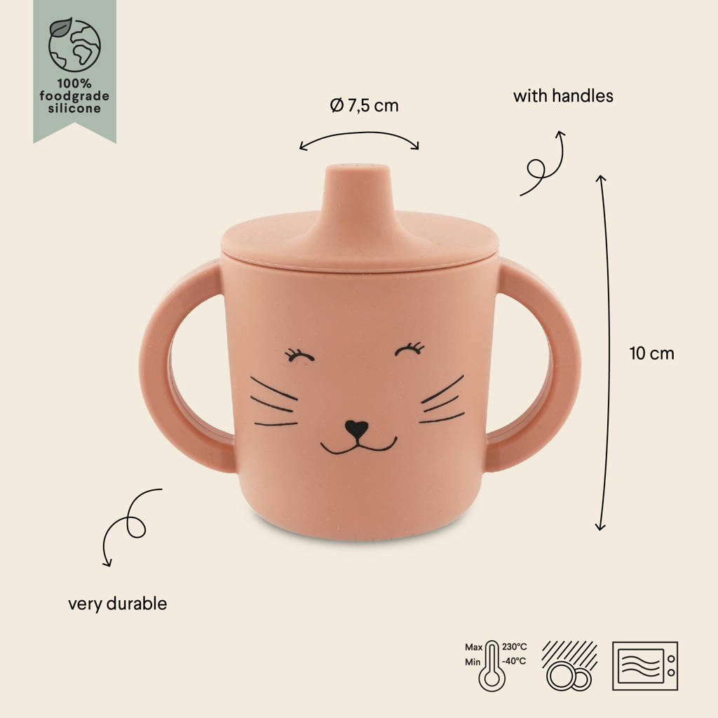 drinkbeker Mrs. Cat roze