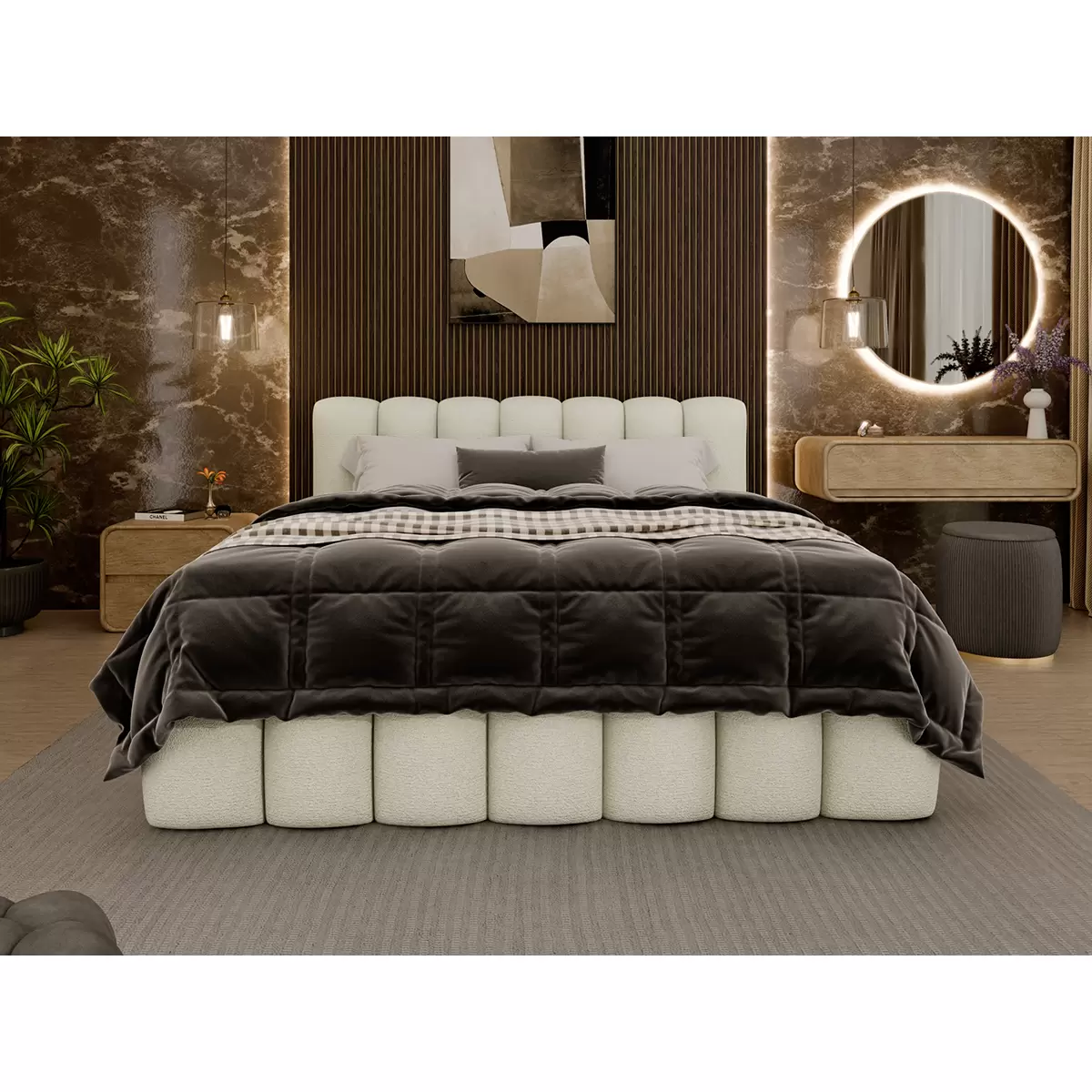Polsterbett Nobo 160x200 Beige