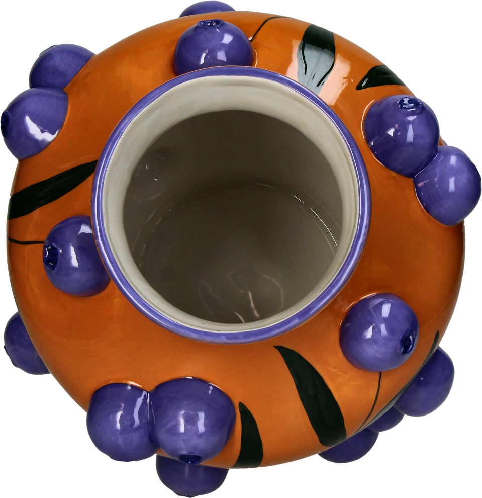Vaas Fruity Fiesta oranje / blauw D 26 H 30 cm