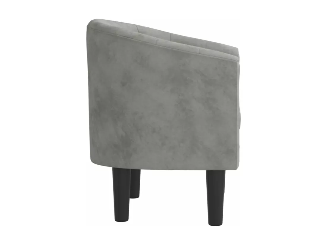 Fauteuil cabriolet gris clair velours