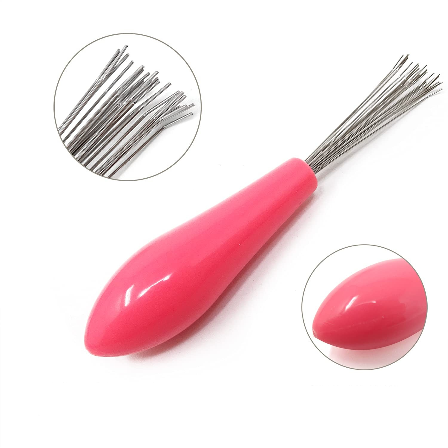 (2er Set) Haarbürsten Reinigungswerkzeug Mini Kamm Reinigungsbürste - Schwarz / Pink