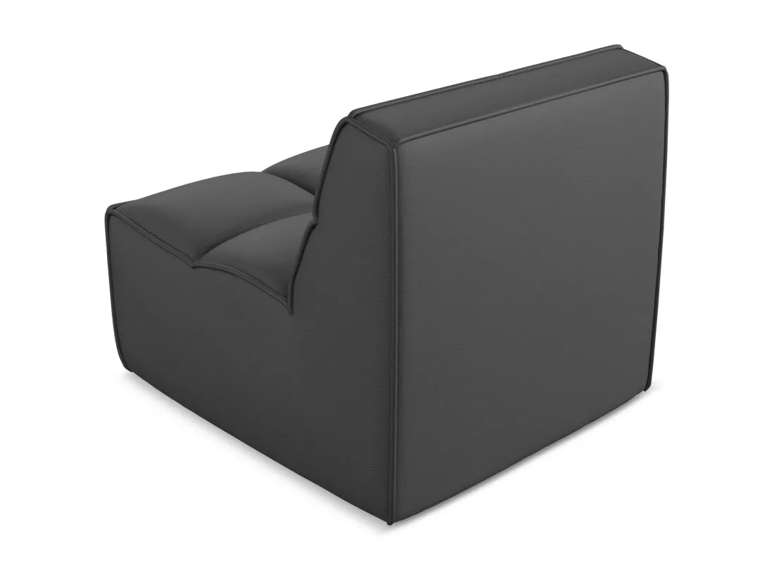 Fauteuil en Cuir artificiel - gris - KALAI