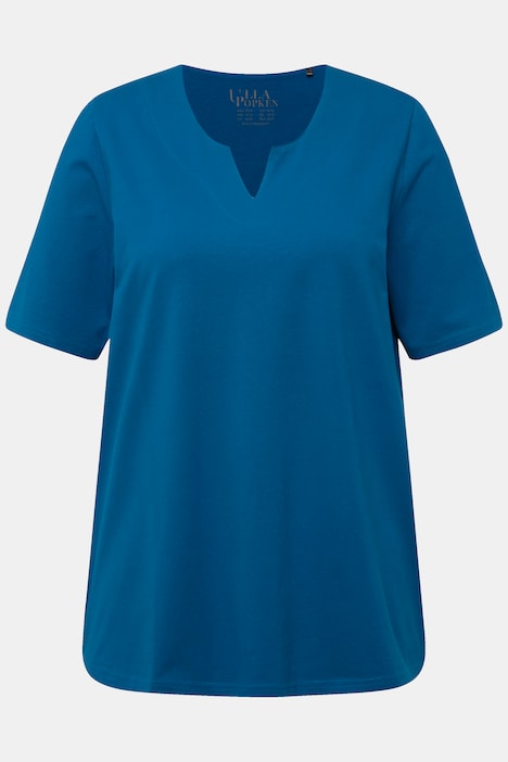 T-Shirt, A-Linie, Tunika-Ausschnitt, Halbarm