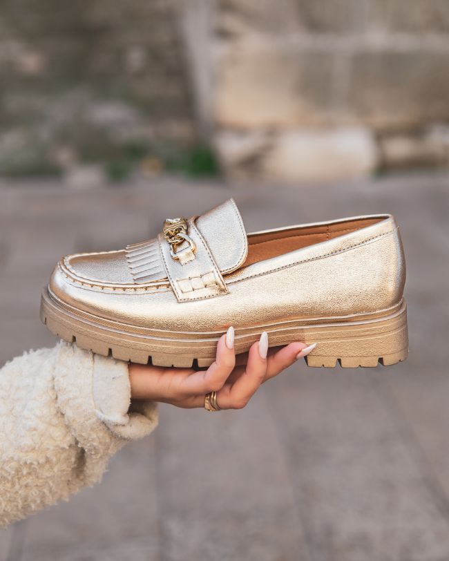 Mocassin femme doré - Livia