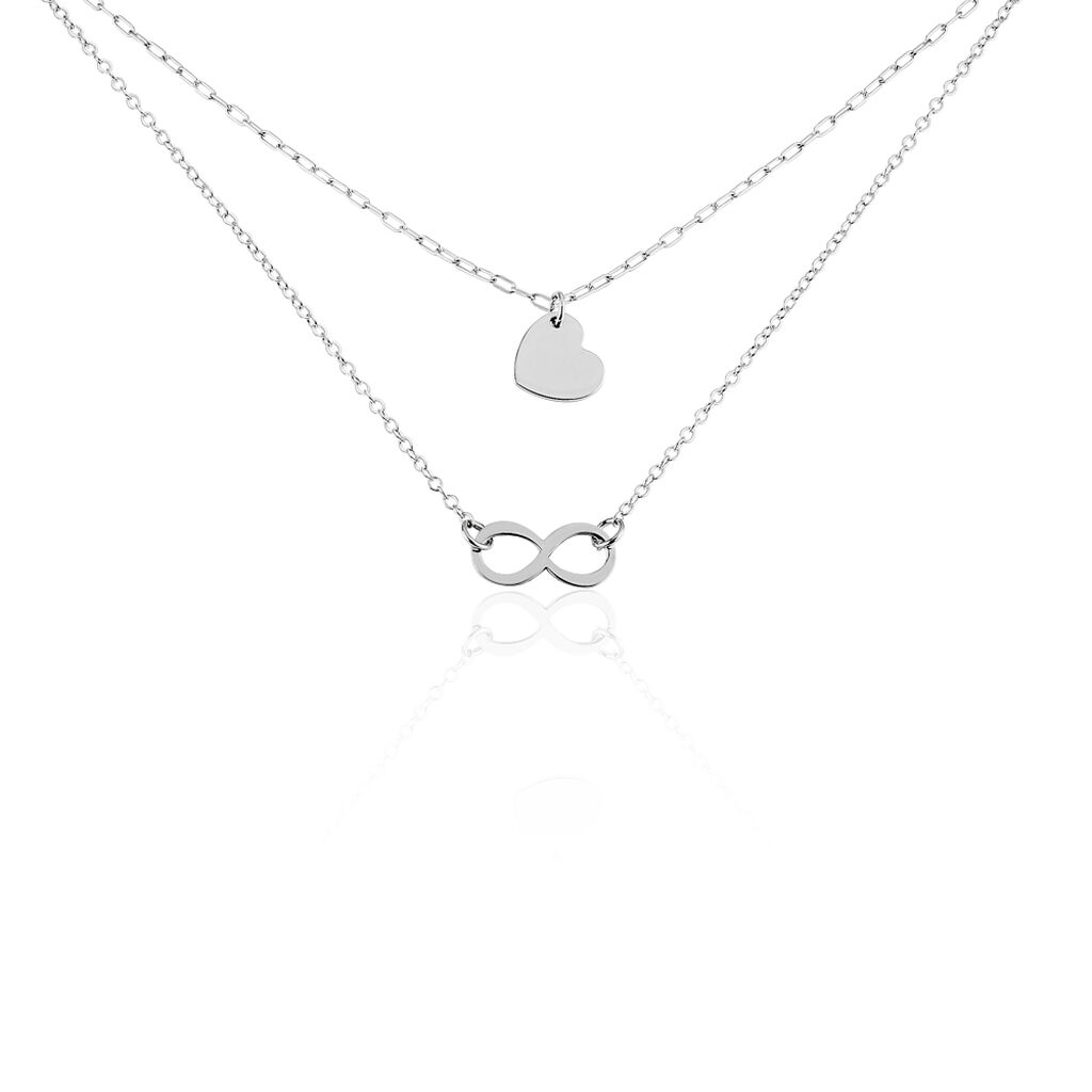 Collier Argent Blanc Laux