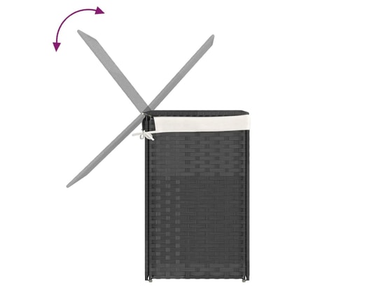 VIDAXL - Panier à linge avec 2 sections gris 53x35x57 cm résine tress...