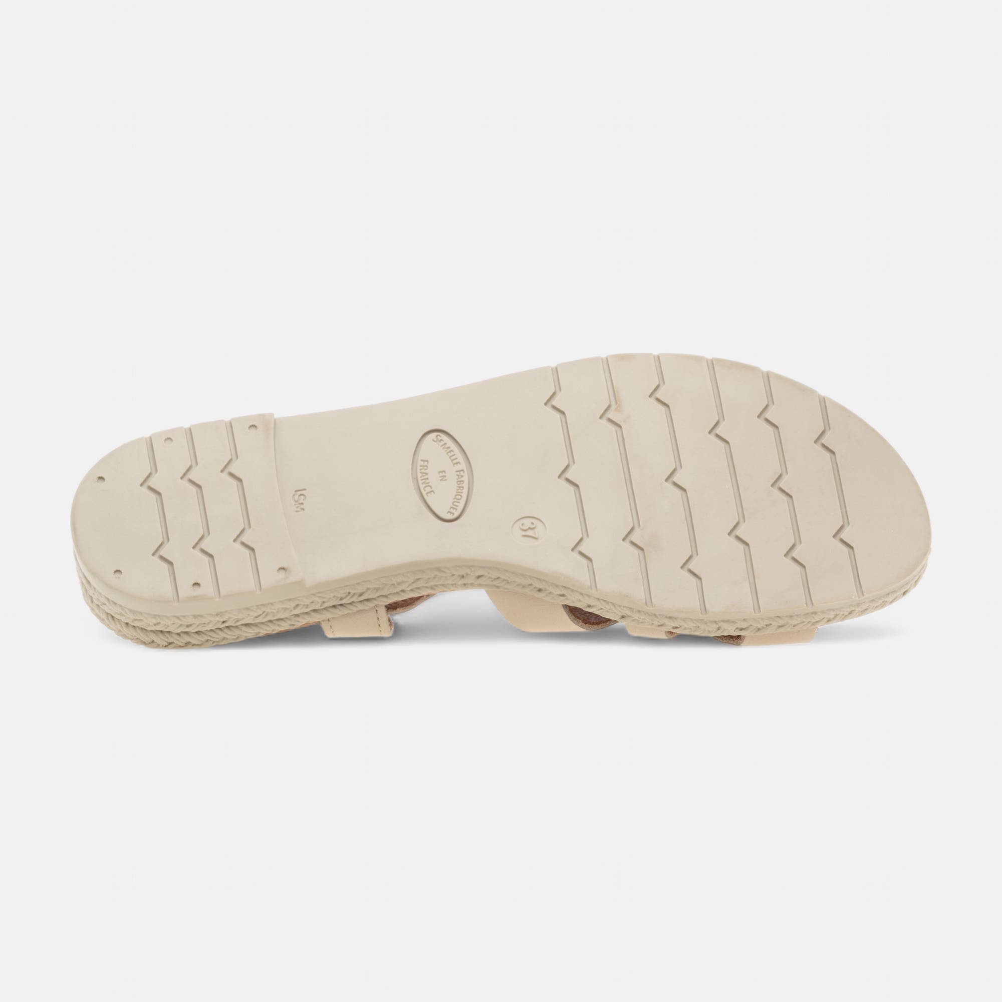 Nu-pieds Femme en cuir beige