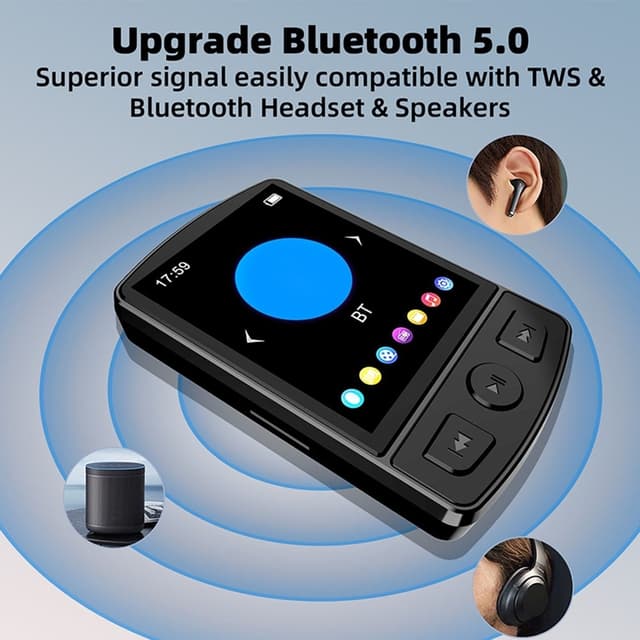 64GB Bluetooth MP3 MP4 musikvideoafspiller FM-radio 1,77-tommer skærm