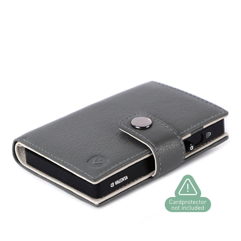 Valenta Card Wallet Leather MagSafe Luxe Grey